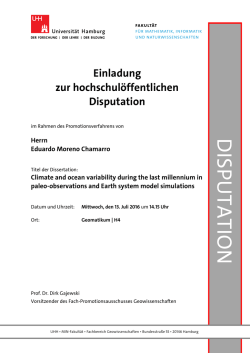dispu tation - Fachbereich Geowissenschaften