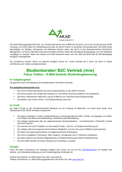 Studienberater/ B2C Vertrieb (m/w)