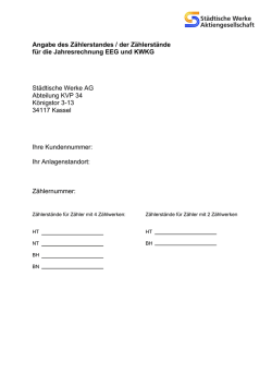 Rückmeldung Zählerstand