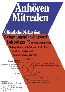 Plakat zur öffentlichen Plandiskussion Lohbrügge 93