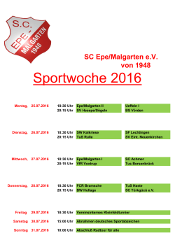 Sportwoche 2016 - SC Epe/Malgarten