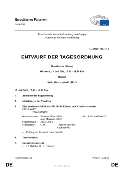 DE DE ENTWURF DER TAGESORDNUNG
