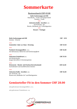 Wochenempfehlung à la Carte