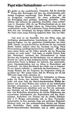 Friedrich Sternthal . . . . . Papst wider Nationalismus