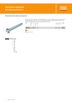 Technisches Datenblatt Befestigungs