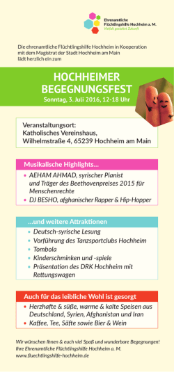 hochheimer begegnungsfest - Ehrenamtliche Fl&uuml;chtlingshilfe