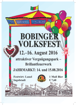 Programm Bobinger Volksfest 2016