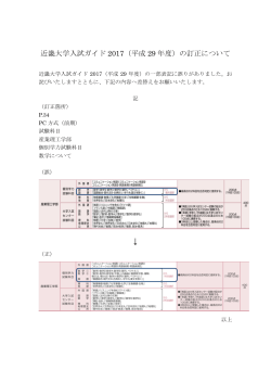 の訂正について【PDF】 - 近畿大学入試情報サイト