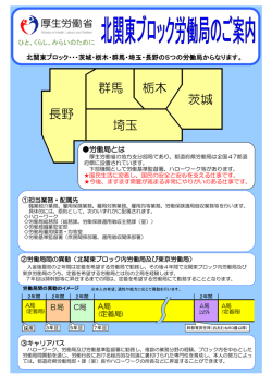 北関東ブロック労働局のご案内リーフレット - 埼玉労働局