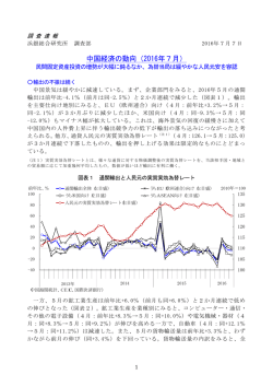 中国経済の動向（2016年7月）