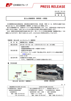 富士山頂郵便局（静岡県）の開設