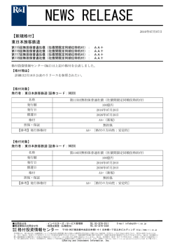 JR東日本の第115-118回無担保普通社債をAA+に格付