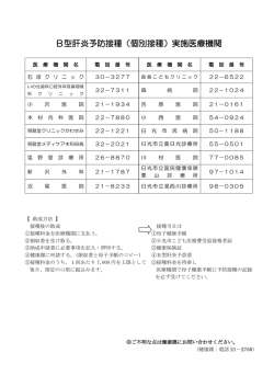 医療機関一覧（PDF：125KB）