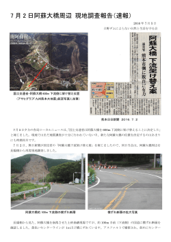 7 月 2 日阿蘇大橋周辺 現地調査報告（速報）