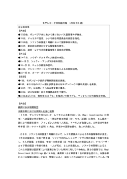 モザンビーク共和国月報 （2016 年 5 月） 主な出来事 【内政】 15 日他