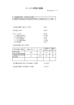 マージン率等の情報