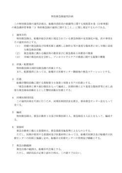 特別救急隊運用計画 この特別救急隊の運用計画は