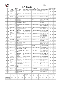 6 月献立表