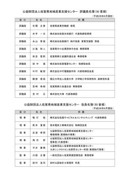 役員等名簿 - 公益財団法人 佐賀県地域産業支援センター