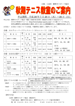 申込期間 平成 28 年 7 月 20 日（水）～26 日（火）