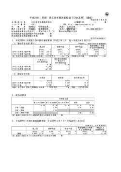 平成28年11月期 第2四半期決算短信〔日本基準〕(連結)