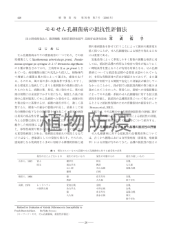 モモせん孔細菌病の抵抗性評価法