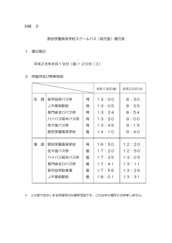 別紙 3 野田学園高等学校スクールバス（萩方面