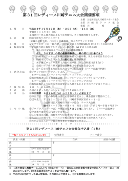 第31 回レディース川崎テニス大会開催要項