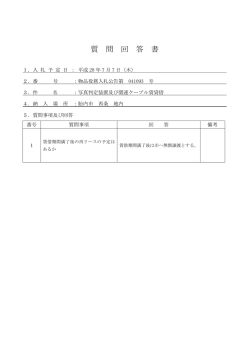 質 問 回 答 書