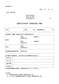 様式第8号 管理技術者調書（PDF：4.8KB）