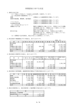 財務諸表に対する注記