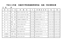 平成28年度 大阪府中学校英語教育研究会 役員・常任理事名簿