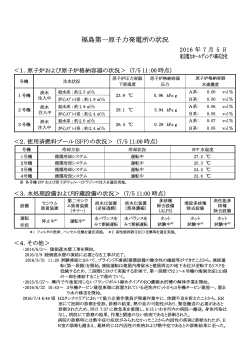 福島第一原子力発電所の状況