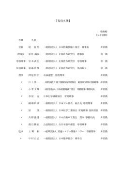 役員名簿 - 企業活力研究所