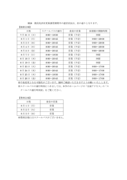 H28 教員免許状更新講習期間中の運営状況は、次の通りとなります