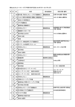 東松山むさしロータリークラブ年間行事予定表（2016年7月～2017年12