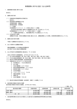 財務諸表に対する注記（法人全体用）