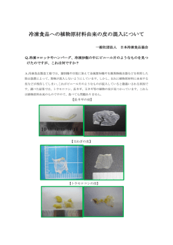 冷凍食品への植物原材料由来の皮の混入について