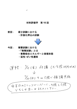 衝撃試験における - 材料評価学研究室