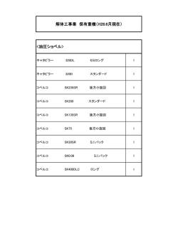 解体工事業 保有重機（H28.6月現在）