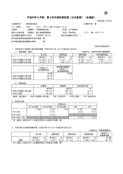 平成28年8月期 第3四半期決算短信〔日本基準〕（非連結）