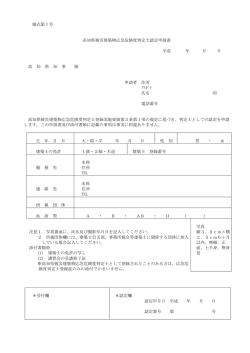 様式第1号 高知県被災建築物応急危険度判定士認定申請書 平成 年 月