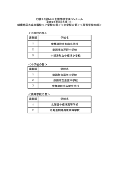 ＜小学校の部＞ ＜中学校の部＞ ＜高等学校の部＞ 2 北海道釧路湖陵