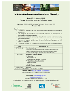 1st Asian Conference on Biocultural Diversity - OUIK
