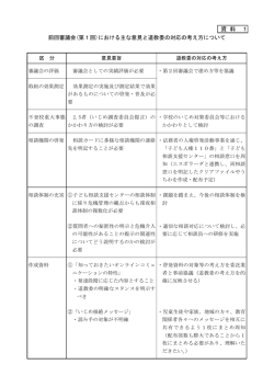 （第1回）における主な意見と道教委の対応の考え方
