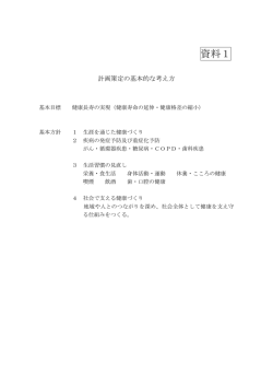 資料1 計画策定の基本的な考え方