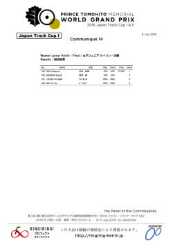 http://ringring-keirin.jp Communiqu&eacute; 14 Japan Track Cup I
