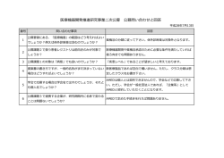 医療機器開発推進研究事業二次公募 公募問い合わせと回答