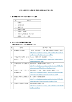 （仮称）大路認定こども園新設・運営事業者募集に伴う参考資料