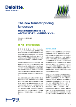 The new transfer pricing landscape